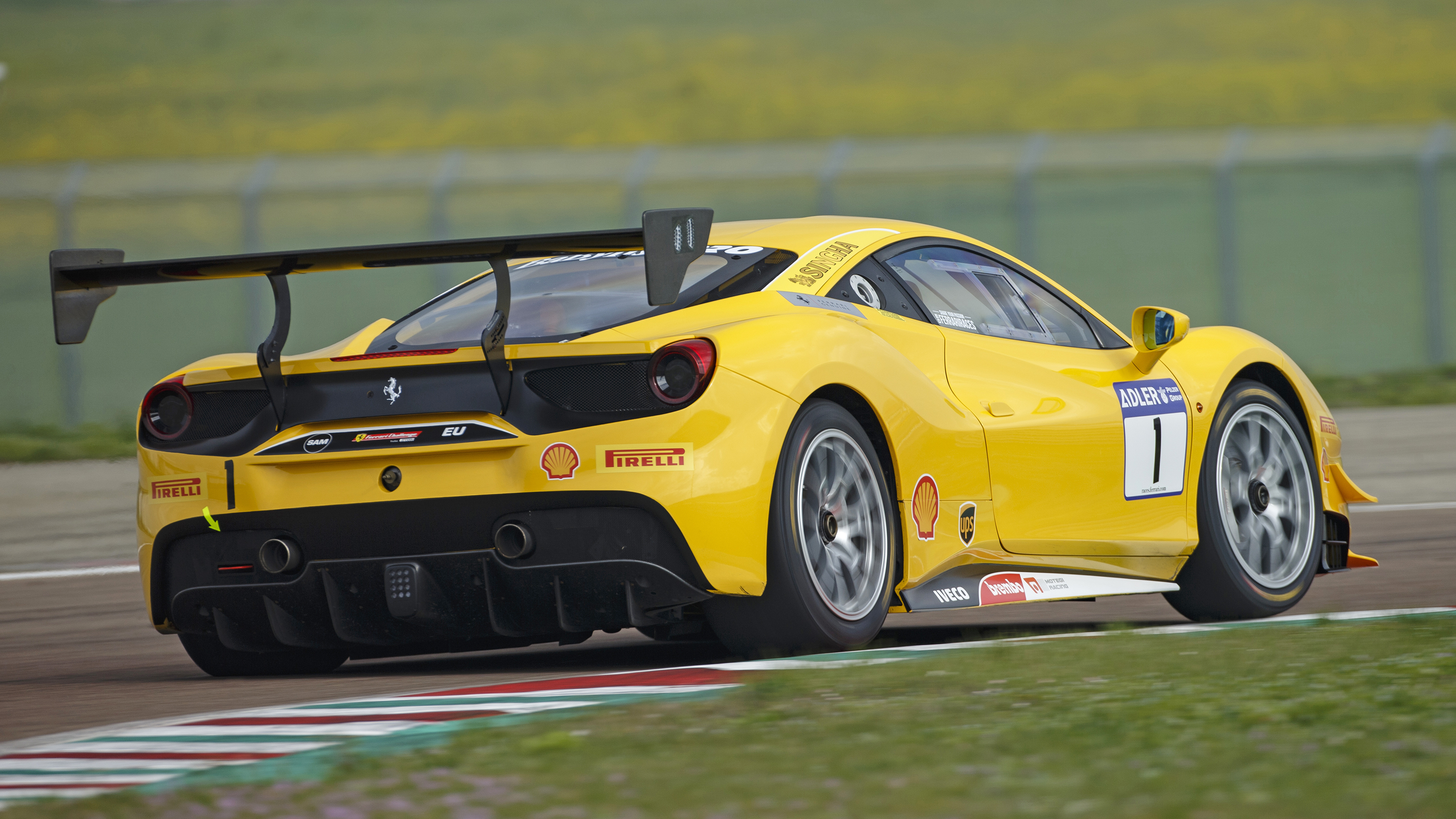 Ferrari driving on track
